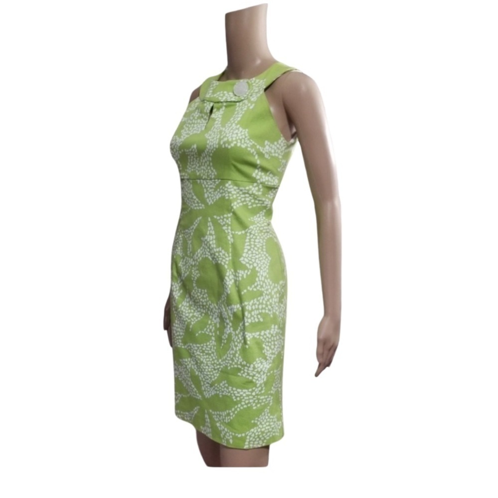 Melly M Green & White Sheath Dress Size 4